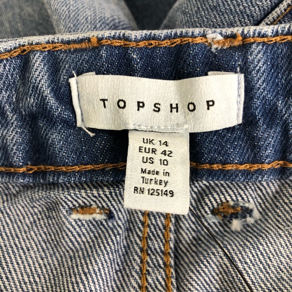 Size 10 Topshop Denim Jean Miniskirt NWT - Picture 9 of 12